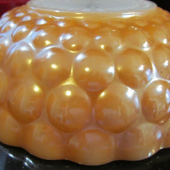Vintage Anchor Hocking Iridescent Orange Bubble Glass Bowl 8.25" Fantastic Cond - Picture 10 of 14